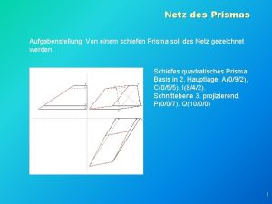 Netz des Prismas Aufgabenstellung Von einem schiefen Prisma