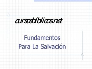 Fundamentos Para La Salvacin Instrucciones Para avanzar la