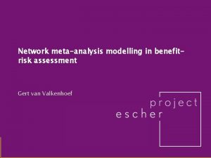 Network metaanalysis modelling in benefitrisk assessment Gert van