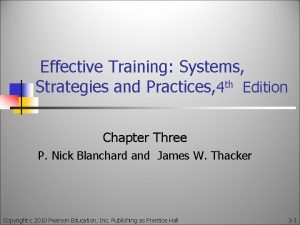 Effective Training Systems Strategies and Practices 4 th