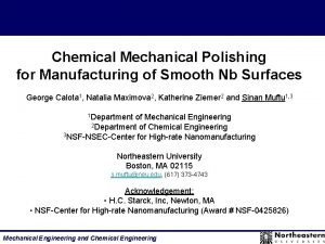 Chemical Mechanical Polishing for Manufacturing of Smooth Nb