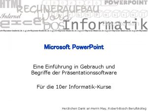 Microsoft Power Point Eine Einfhrung in Gebrauch und