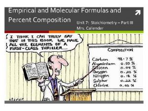 Empirical and Molecular Formulas and Percent Composition Unit