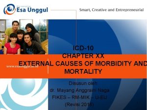 ICD10 CHAPTER XX EXTERNAL CAUSES OF MORBIDITY AND