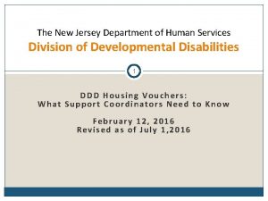 The New Jersey Department of Human Services Division