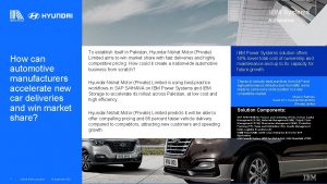 IBM Systems Automotive How can automotive manufacturers accelerate