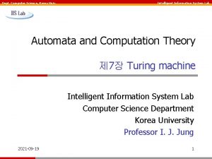 Dept Computer Science Korea Univ Intelligent Information System