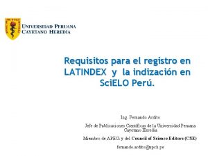 Requisitos para el registro en LATINDEX y la