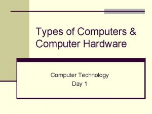 Types of Computers Computer Hardware Computer Technology Day