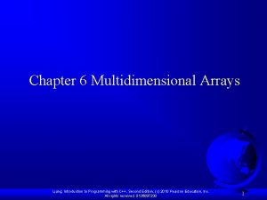 Chapter 6 Multidimensional Arrays Liang Introduction to Programming