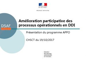 Amlioration participative des processus oprationnels en DDI Prsentation