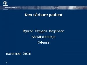 Den srbare patient Bjarne Thyssen Jrgensen 15 st