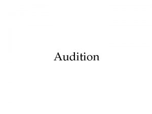 Audition The Stimulus Input Sound Waves Sound waves