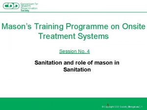 Masons Training Programme on Onsite Treatment Systems Session