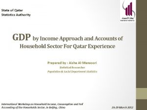 State of Qatar Statistics Authority GDP by Income