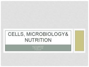 CELLS MICROBIOLOGY NUTRITION ALEXANDER CRUMPTON FUQUA BIOSPHERE BIOME