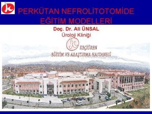 PERKTAN NEFROLTOTOMDE ETM MODELLER Do Dr Ali NSAL