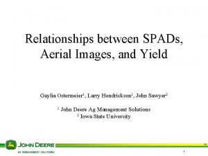 Relationships between SPADs Aerial Images and Yield Gaylia