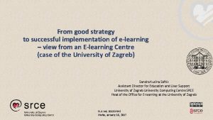 From good strategy to successful implementation of elearning