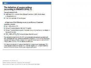 Lommatzsch M Virchow J C Severe Asthma Definition