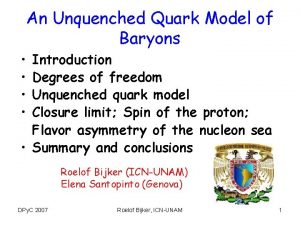 An Unquenched Quark Model of Baryons Introduction Degrees