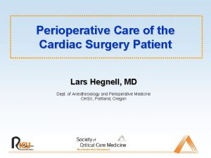 Perioperative Care of the Cardiac Surgery Patient Lars
