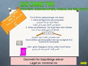 Geometri Likesidet trekant 60 60 60 Alle sidene