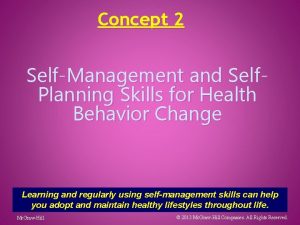 Concept 2 SelfManagement and Self Planning Skills for