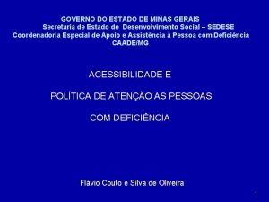 GOVERNO DO ESTADO DE MINAS GERAIS Secretaria de