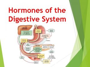 Hormones of the Digestive System Hormone Basics Hormones