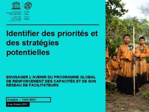 Identifier des priorits et des stratgies potentielles ENVISAGER