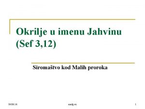 Okrilje u imenu Jahvinu Sef 3 12 Siromatvo