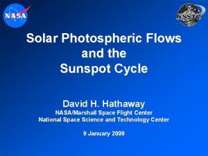 Solar Photospheric Flows and the Sunspot Cycle David