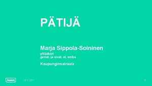 PTIJ Marja SippolaSoininen ylilkri geriat ja sist el