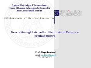 Sistemi Elettrici per lAutomazione Corso di Laurea in