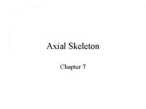 Axial Skeleton Chapter 7 The Axial Skeleton Figure