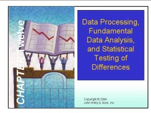 CHAPTER Twelve Learning Objectives Data Processing Fundamental Data