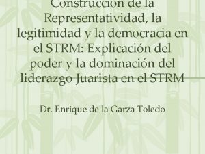 Construccin de la Representatividad la legitimidad y la