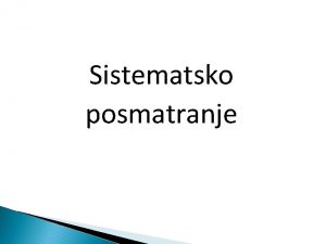 Sistematsko posmatranje