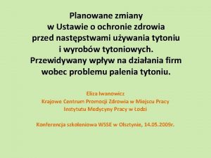 Planowane zmiany w Ustawie o ochronie zdrowia przed