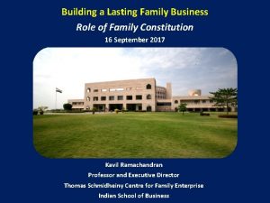 Building a Lasting Family Business Role of Family