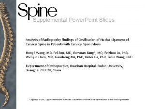 Supplemental Power Point Slides Analysis of Radiography Findings