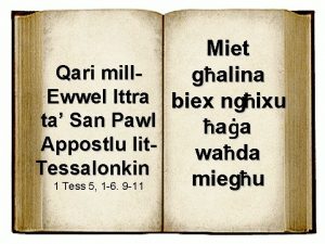 Qari mill Ewwel Ittra ta San Pawl Appostlu