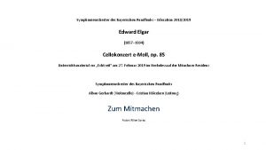 Symphonieorchester des Bayerischen Rundfunks Education 20182019 Edward Elgar