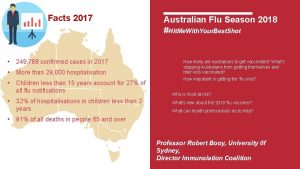 Facts 2017 Australian Flu Season 2018 Hit Me