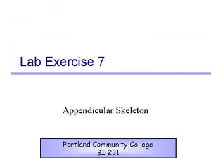 Lab Exercise 7 Appendicular Skeleton Portland Community College