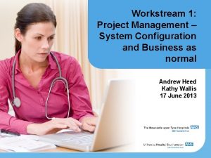 Workstream 1 Project Management System Configuration and Business