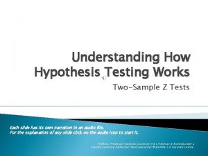 Understanding How Hypothesis Testing Works TwoSample Z Tests