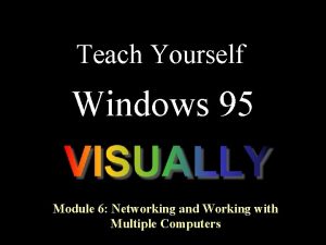 Teach Yourself Windows 95 Module 6 Networking and