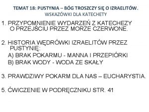 TEMAT 18 PUSTYNIA BG TROSZCZY SI O IZRAELITW